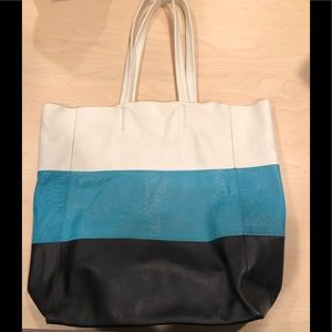 Sorial  color block leather tote.